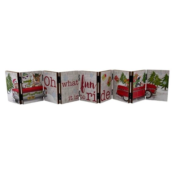 Ganz Christmas Joyride Accordion Folding Decorative Panel With Cats & Dogs - Picture 2 of 6